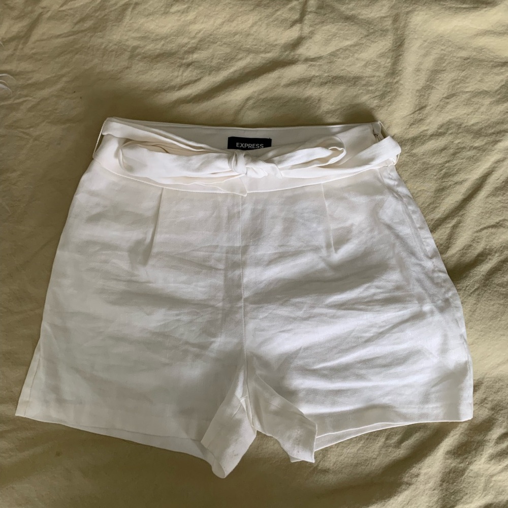 White Express shorts